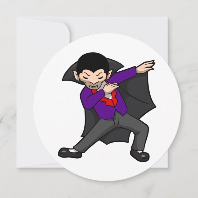 Invitation halloween dabbing dracula vampire (Devant)