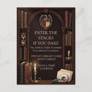 Invitation Halloween Dark Academia Vintage