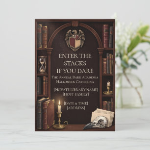 Invitation Halloween Dark Academia Vintage