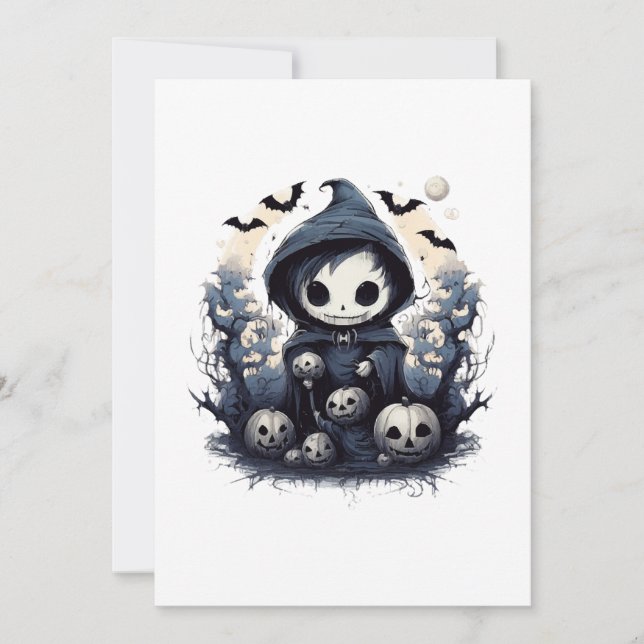 Invitation Halloween de la couche de Chibi à capuchon - Venti (Devant)