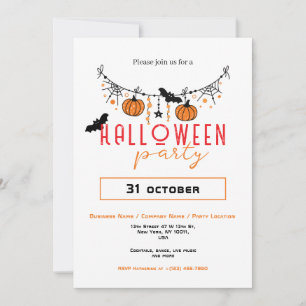 Invitation Halloween de la fête du bureau de petite entrepris