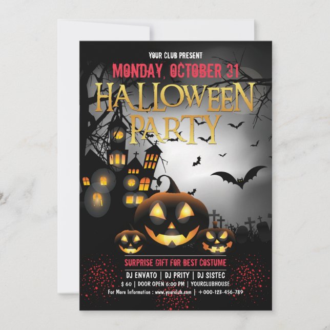 Invitation Halloween de la maison Spooktacular Dark (Devant)