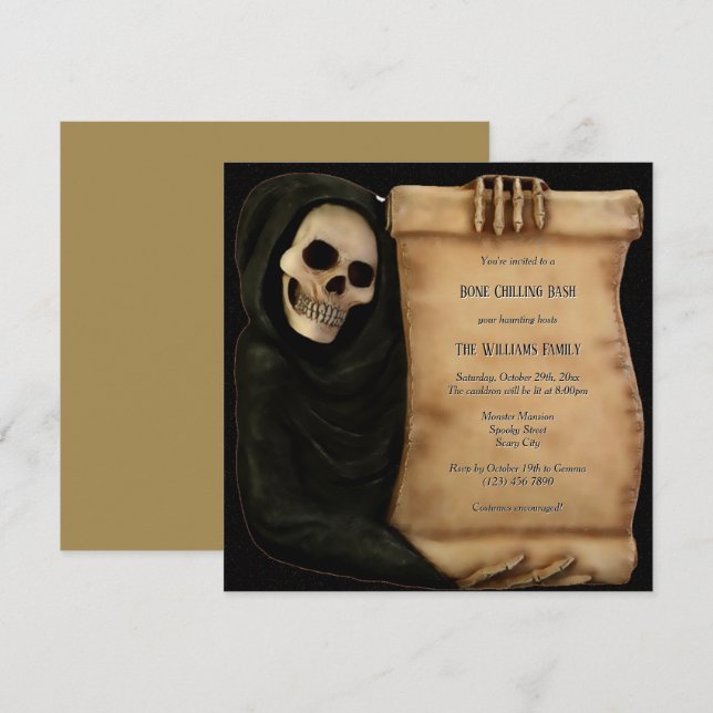 Invitation Halloween de la terreur (Devant / Derrière)