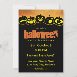 Invitation Halloween de ligne Jack-o-lanterne