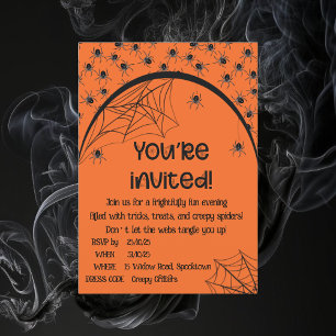 Invitation Halloween des araignées déplaisantes
