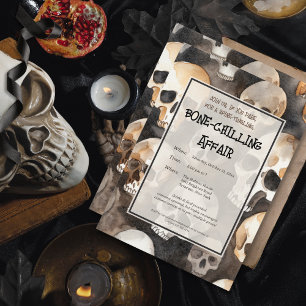 Invitation Halloween des crânes éffrayants
