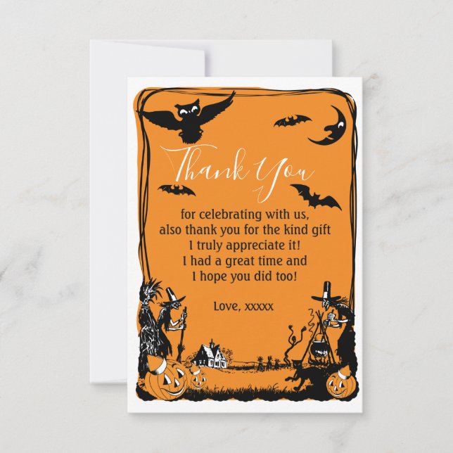 Invitation Halloween, des friandises ou un sort, automne, car (Devant)