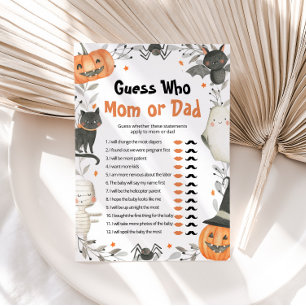 Invitation Halloween Devinez Qui Maman ou Papa Baby shower Je