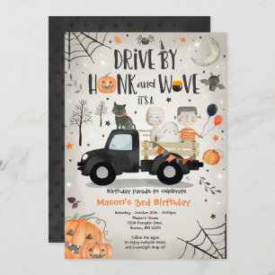 Invitation Halloween Drive By Birthday Party Parade