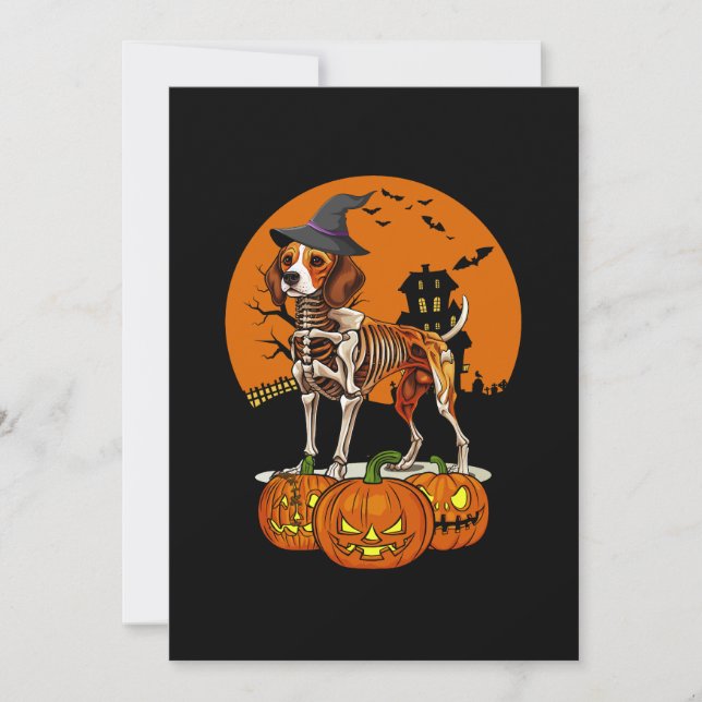 Invitation Halloween du chien beagle (Devant)