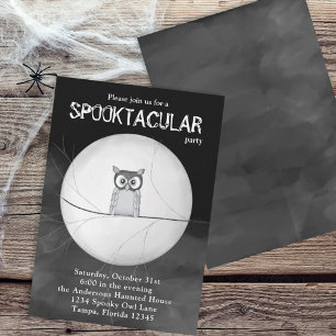 Invitation Halloween Effrayant Épouvantable Chouette Fantaisi