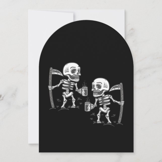 Invitation halloween effrayant morceau de squelette (Devant)