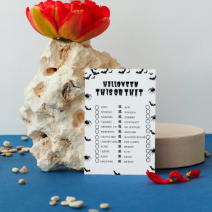 Invitation HAlloween Éffrayant Party This or Taht game Card