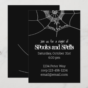 Invitation Halloween Éffrayant Scandale Spider Web mignonne P