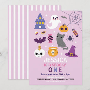 Invitation Halloween Éffrayant UN 1er anniversaire Fille