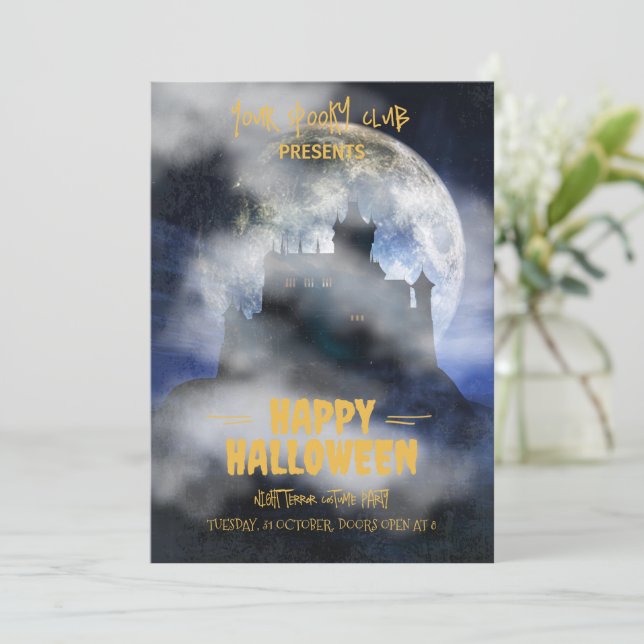 Invitation Halloween effrayante, fête Halloween Bo (Debout devant)