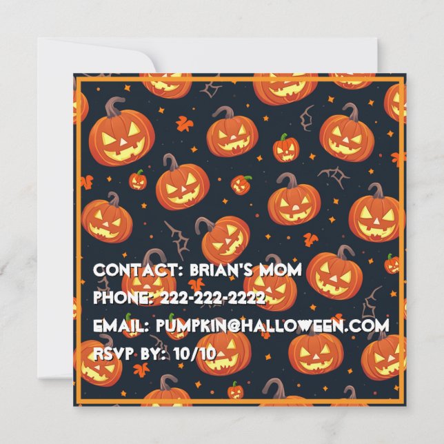 Invitation Halloween effrayante – Venez passer une (Dos)