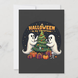 Invitation Halloween est mon Noël drôle Fantôme Noël Père Noë