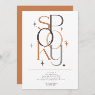 Invitation Halloween esthétique moderne minimaliste éffrayant