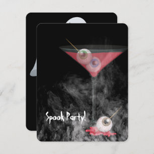 Invitation Halloween Eyeball Martini dans la fumée