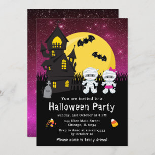 Invitation Halloween Fancy Dress Party maman rose