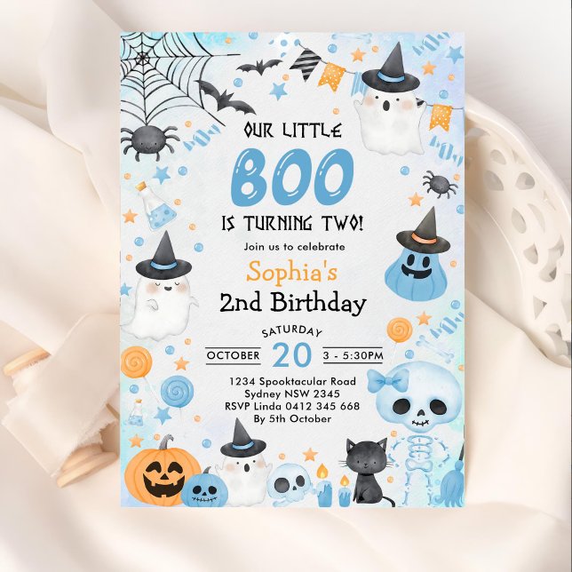 Invitation Halloween Fantôme 2ème anniversaire (Créateur téléchargé)