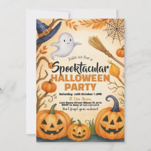 Invitation Halloween   Fantômes et cimetière hanté