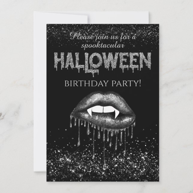 Invitation Halloween fête d'anniversaire Parties scintillant  (Devant)