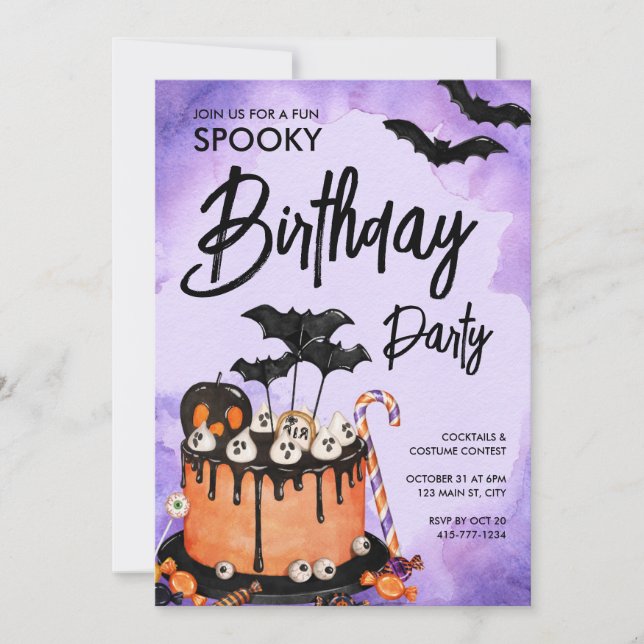 Invitation Halloween fête d'anniversaire personnalisé (Devant)
