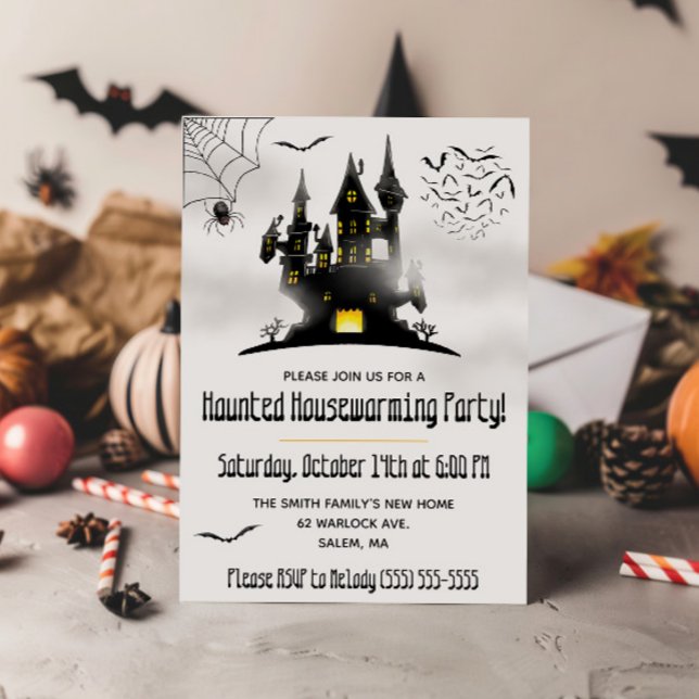 Invitation Halloween, Fête de pendaison de crémaillère ensorc (Créateur téléchargé)
