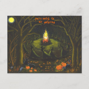 Invitation Halloween, fête, invitations, tirs de joie, sorciè