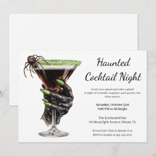 Invitation Halloween Filles Nuit dehors   Cocktail éffrayant