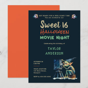 Invitation Halloween Film Nuit Gremlin Caractère Sweet 16
