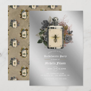 Invitation Halloween floral gothique Bachelorette Party Invit