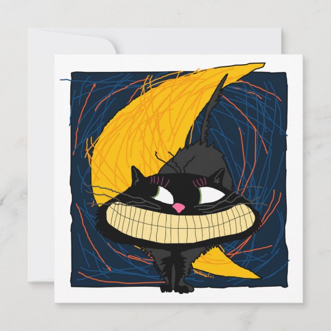 Invitation Halloween Fraidy Cat (Devant)