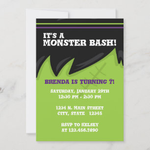 Invitation Halloween Frankenstein Monster Bash
