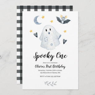 Invitation Halloween Ghost Éffrayant Un 1er anniversaire Invi