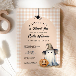 Invitation Halloween Ghost En vichy Baby shower Little Boo