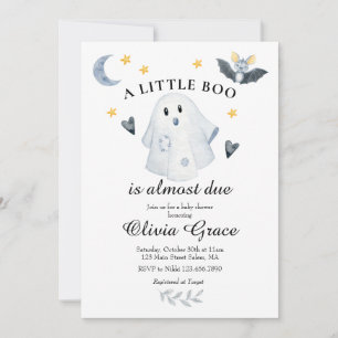 Invitation Halloween Ghost Little Boo Baby shower