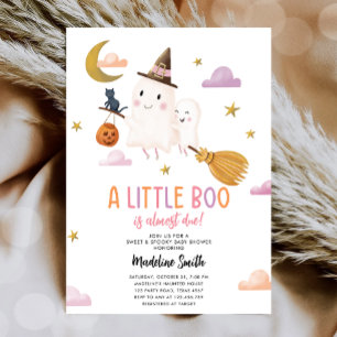 Invitation Halloween Ghost Little Boo Éffrayant Girl Baby sho