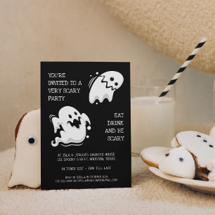 Invitation Halloween Ghost Mange Boire et Be Effrayer Party