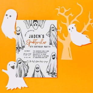 Invitation Halloween Ghosts Spooktacular Anniversaire