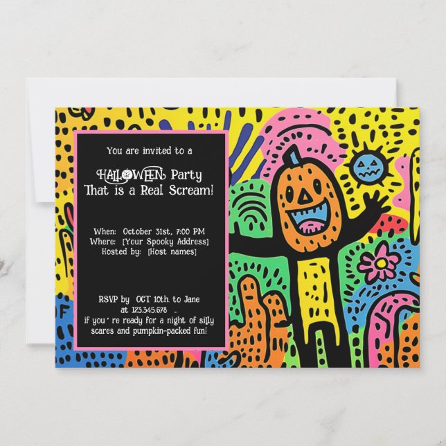 Invitation Halloween Ghoul Doodle Extravaganza (Devant)