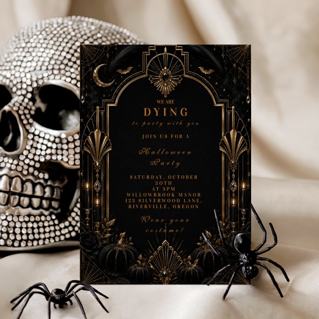 Invitation Halloween Glamour Sophistiqué (Créateur téléchargé)