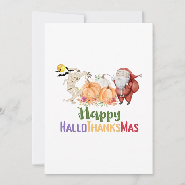 Invitation Halloween Gnomes Happy BonjourThanksMas Thanksgivi (Devant)