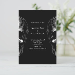 Invitation Halloween gothique crâne Mariage Enregistrer les c