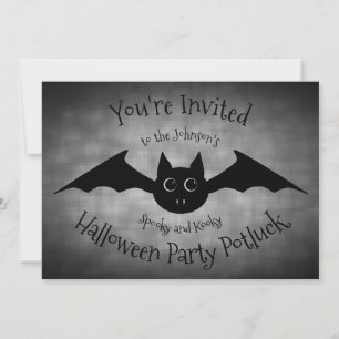 Invitation Halloween Gothique drôle de fête de la potluck fam