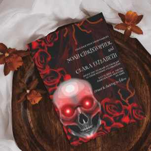 Invitation Halloween gothique noir floral moody