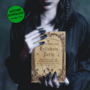 Invitation Halloween gothique victorien vintage
