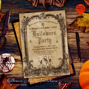 Invitation Halloween gothique victorien vintage